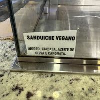 Vegan sandwich - clearly labelled  at Floripão Bakery in Florianopolis