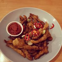 Mushroom calamari at Shrub in Chester
