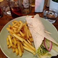 Kebab wrap & fries at Shrub in Chester