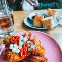 Corn ribs & focaccia  at Shrub in Chester