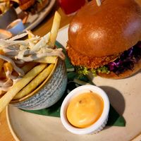 SFS Burger W/ Black Garlic & Parmesan Fries at Shrub in Chester