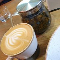 Cappuccino & a green tea   at Shrub in Chester