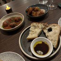 Meatballs, artichokes and freshly made bread at Shrub in Chester