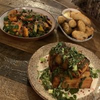 Salad, potatoes and frickles  at Shrub in Chester