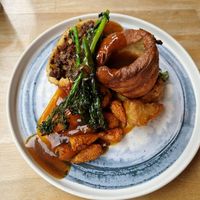 Roast dinner w/ mushroom wellington at Shrub in Chester