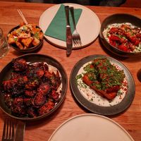 Teriyaki tofu, brussel sprouts, potato terrine, baby carrots at Shrub in Chester
