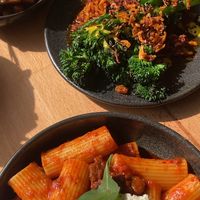 Tender stem broccoli, ragù and teriyaki tofu  at Shrub in Chester