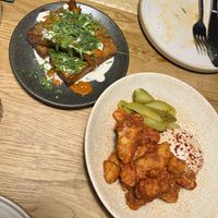 Potato terrine and artichoke wings  at Shrub in Chester