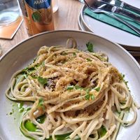 Chestnut mushroom linguine at Shrub in Chester