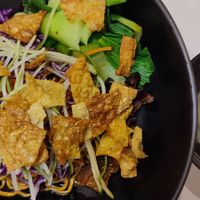 Mushroom dry noodle (I think $6). Soup is wonderful! at Red Apple Veggie Cafe 红苹果素食 - Fortune Centre in Central Singapore