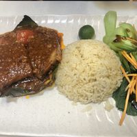 bake fish with banana leaf $6 👍🏻👍🏻👍🏻 at Red Apple Veggie Cafe 红苹果素食 - Fortune Centre in Central Singapore