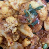 Aloo gobhi with potatoes and cauliflower at Coriander Bistro in Sharon