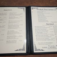 Menu at Bangkok Thai Cuisine in Bloomington