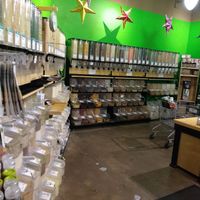 The bulk section at the co-op at Marquette Food Co-op in Marquette