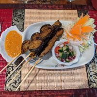 Mushroom satay starter at Art of Siam Thai Cuisine in Newcastle-under-lyme