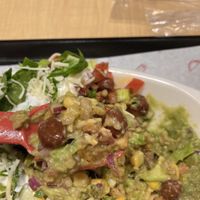 Mixed all ingredients like beans, lettuce, avocado etc at Cuchara - Hapjeong Station in Seoul