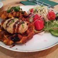 Sweet potato waffles at CLO in Antwerpen