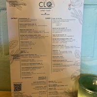 the menu   at CLO in Antwerpen