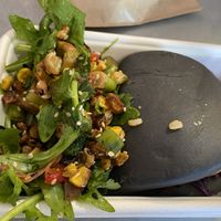 Bao bun and salad  at Honest Kitchen in Whanganui