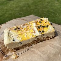 Passionfruit cheesecake  at Honest Kitchen in Whanganui