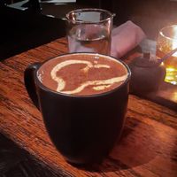 Hot Cacao with Coconut Milk and Banana Cream at Dapur Usada  in Ubud