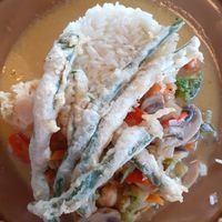 Vegan curry at Já Se Comia Restaurante & Lounge Bar in Santa Comba Dao