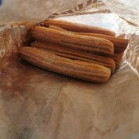 Churros veganos filled with dulce de almendras at Churros El Topo in Buenos Aires