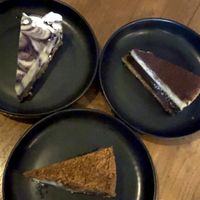 3 different cheesecake (vegan)  at Nourish in Ungasan