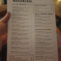 Menu at Nourish in Ungasan