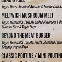Vegan menu at MELTwich - Queen St S in Mississauga