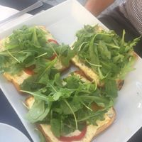 vegetarian: flammkuchen-toast  at Faleyda in Frankfurt