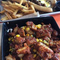 Bbq chicken salad (freedom salad?) and Philly cheesesteak !  at The Rabbit Hole in Pompano Beach