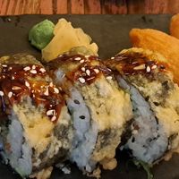 Fukomaki tempura and tofu nigiri at Temaki in Glasgow