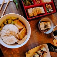 Fukamaki, Tofu bento box, Tofu teriyaki, Agadashi tofu at Temaki in Glasgow