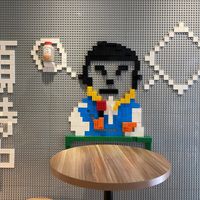 Ever-changing LEGO mural: Taiwan CDC edition at Dousun Soy Milk 豆桑鮮打豆漿 in Taipei