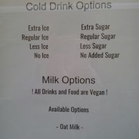 Varios non-dairy milk options at Bunny's Bubbles in Stockholm