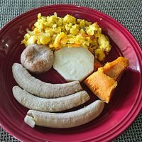 Breakfast order. they have really nice lunch plates and patties. everything is vegan  at The Healthy Way in Ocho Rios
