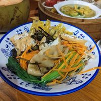 Scallion noodles (I mixed it before I remembered a photo) at Sista the Dumpling Shack in Kuta