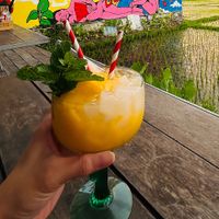 Mango sensation cocktail which was really yummy!!  at Sista the Dumpling Shack in Kuta