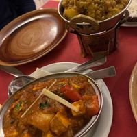 Tofu Jalfrezi (Medium Spicy) + Aloo Gobi  at Bharat in Valencia