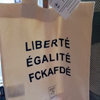 liberté égalité fckafdé tote bag at GoodBuy in Berlin