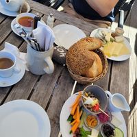 Vegan Breakfast in Front, Cheese-Breakfast in the back at La Petite Galerie in Paderborn