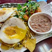 Chilaquiles with sunny side up "egg" at Sunny Express Mexican Chinese in Compton