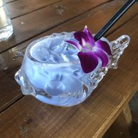 Burmese Lagoon (butterfly pea flower and coconut milk)  at Top Burmese in Beaverton