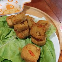 Bolas de pollo at Mina Hostel in Thakhek