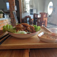 Springrolls at Mina Hostel in Thakhek
