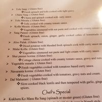 Vegetarian menu at House Of Tandoor in Newton