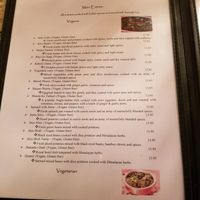 Vegan menu at House Of Tandoor in Newton
