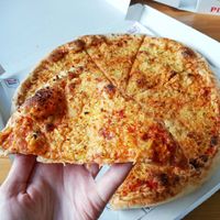 Italian style pizza Margherita with vegan cheese  at Pizza Mann in Innsbruck