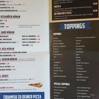 Speisekarte at Pizza Mann in Innsbruck